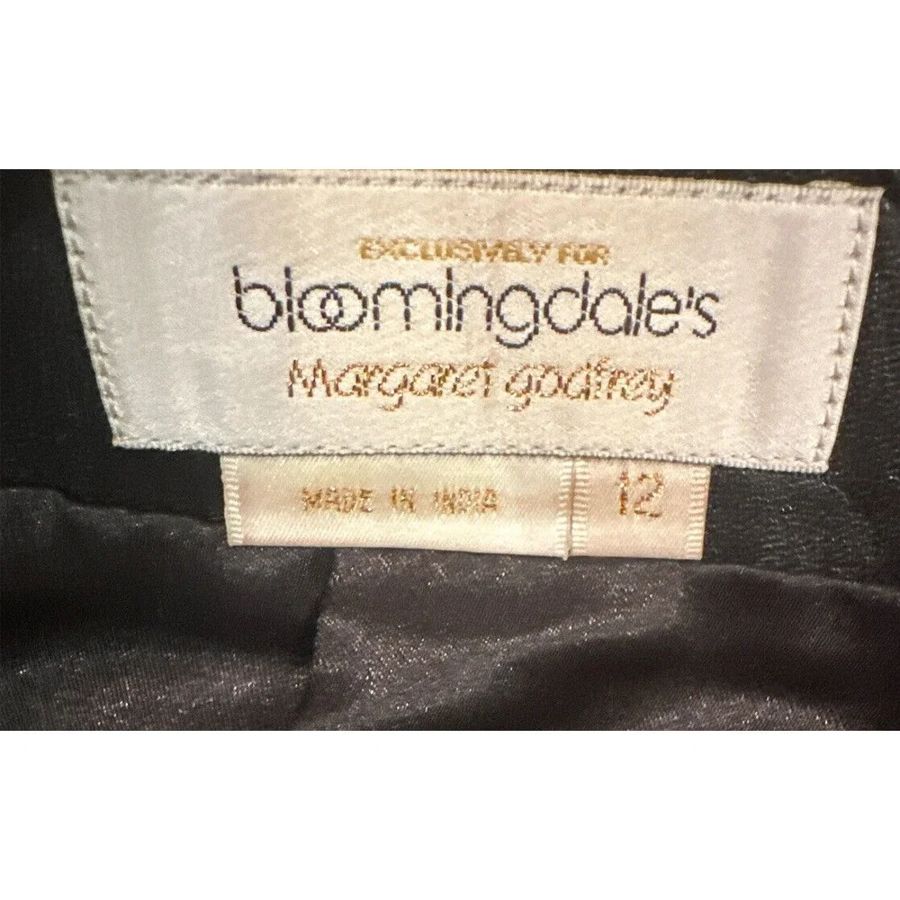 Margaret Godfrey NWT black lined leather skirt size‎ 12
